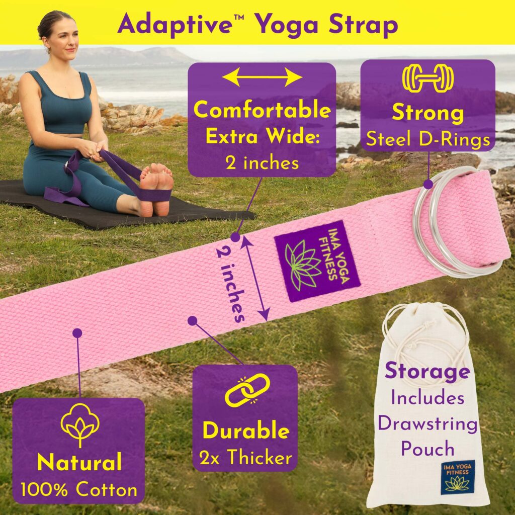 Ima Yoga Fitness - Adaptive Yoga Strap - Infographics - Pink-12