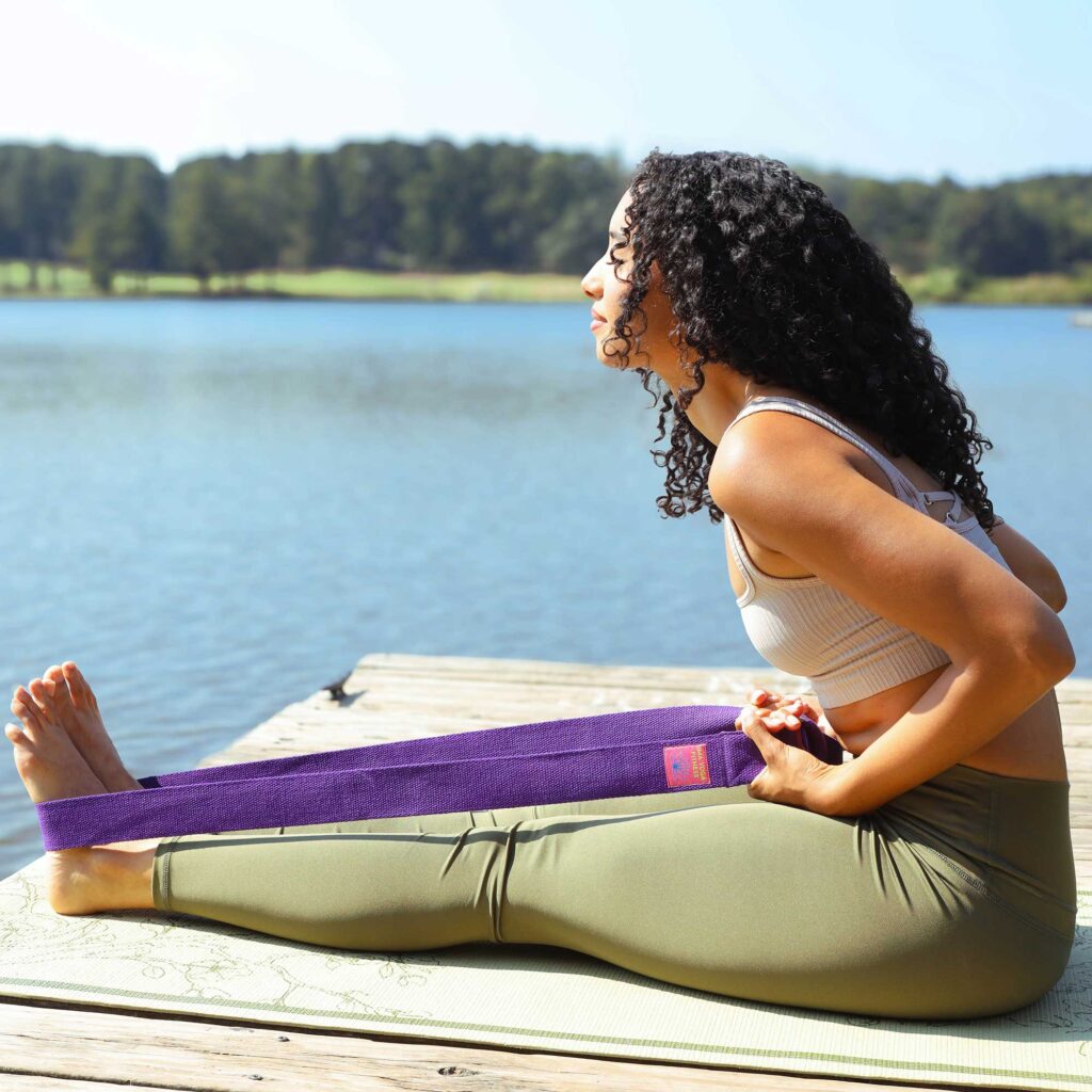 purple flexibility strap