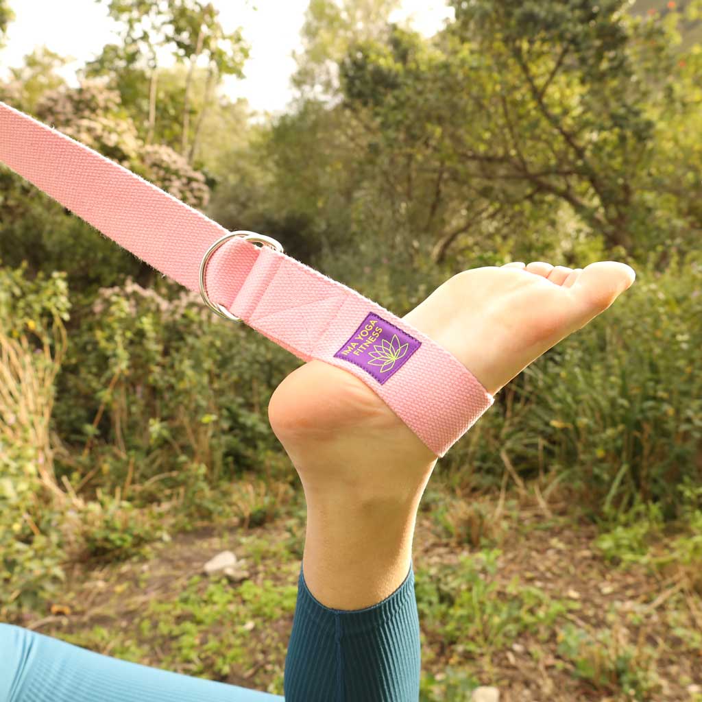 ima yoga fitness pink d-ring yoga strap