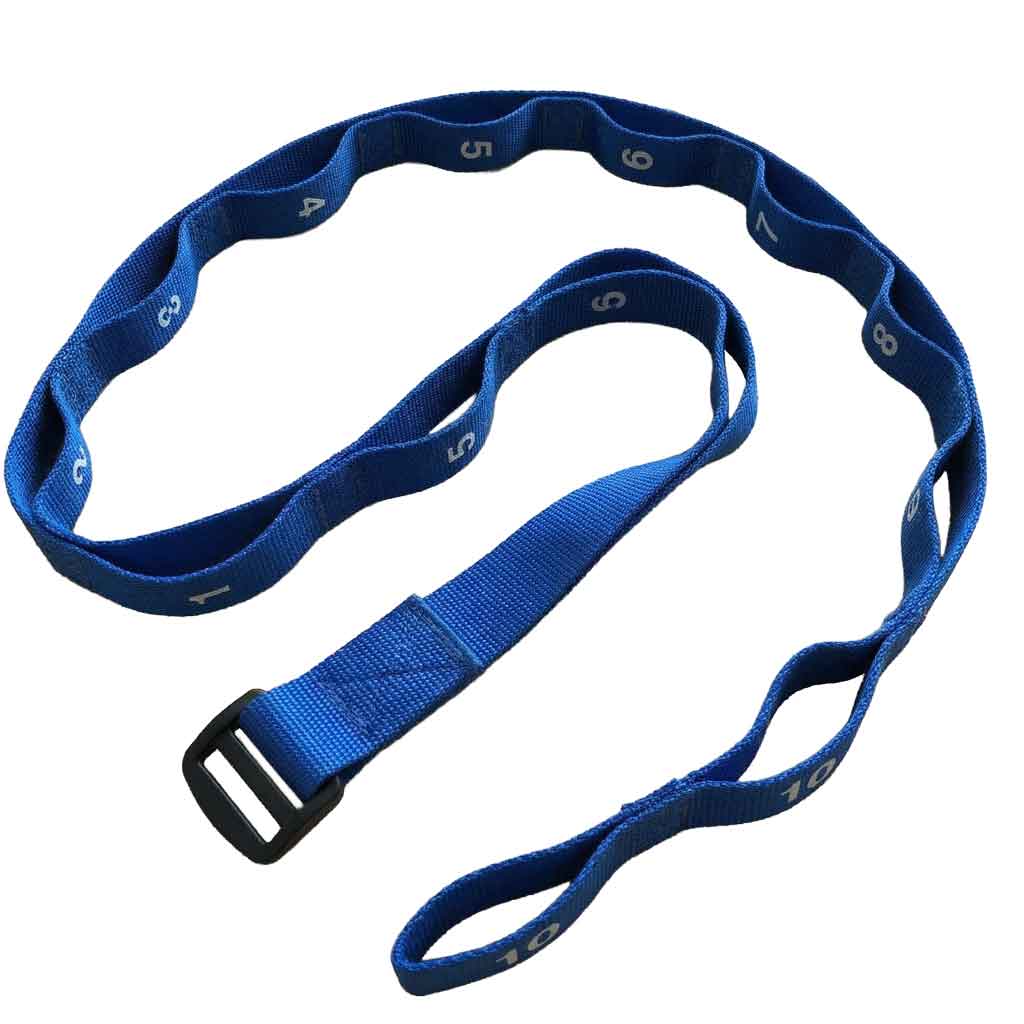 yoga straps physical therapy multi loop stretching strap blue